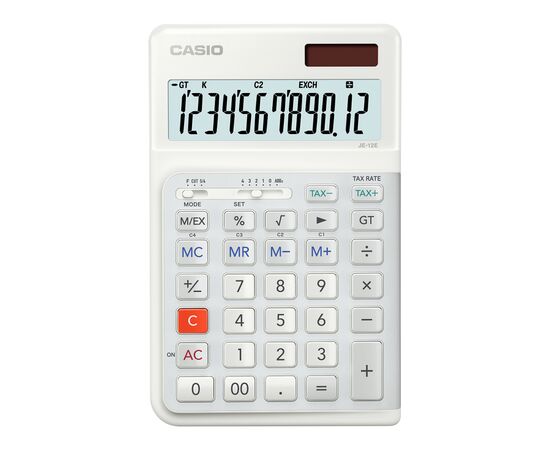 Калькулятор Casio JE-12E-WE-WA-EP, белый (CALC-CAS-JE-12E-WE-W), изображение 2 Калькулятор Casio JE-12E-WE-WA-EP, белый (CALC-CAS-JE-12E-WE-W), изображение 2