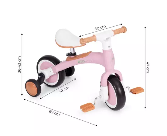 Беговел Ecotoys Велосипед 3 в 1 Freedom Pink (LC-V1359 PINK), изображение 8 Беговел Ecotoys Велосипед 3 в 1 Freedom Pink (LC-V1359 PINK), изображение 8