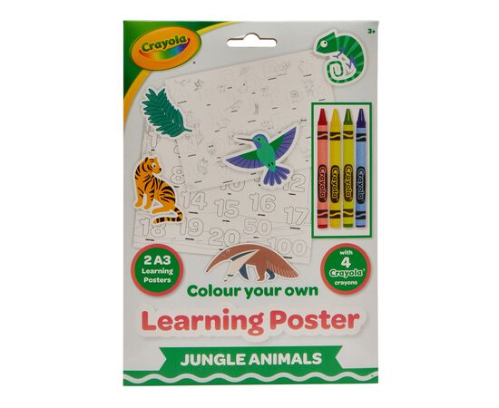 Набор для творчества Crayola Раскраска Учебные плакаты: Джунгли С карандашами (15756), изображение 5 Набор для творчества Crayola Раскраска Учебные плакаты: Джунгли С карандашами (15756), изображение 5