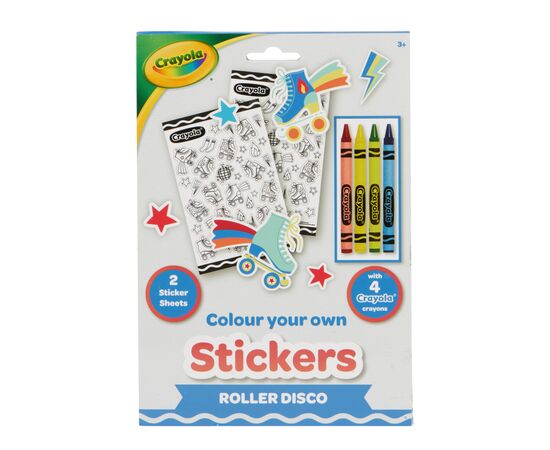 Набор для творчества Crayola Раскраски-наклейки Роллер-диско С карандашами (15754-B), изображение 3 Набор для творчества Crayola Раскраски-наклейки Роллер-диско С карандашами (15754-B), изображение 3