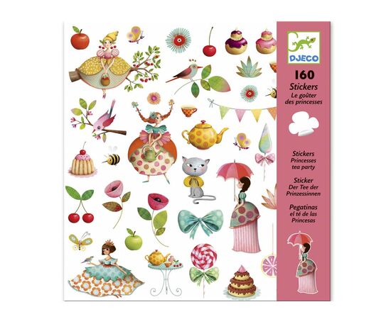 Набір для творчості Djeco Наклейки 160 шт Чаювання принцес (DJ08884), зображення 2 Набір для творчості Djeco Наклейки 160 шт Чаювання принцес (DJ08884), зображення 2