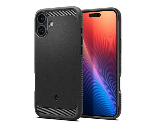 Чехол для мобильного телефона Spigen iPhone 16 Rugged Armor MagFit Matte Black (ACS08214), изображение 3 Чехол для мобильного телефона Spigen iPhone 16 Rugged Armor MagFit Matte Black (ACS08214), изображение 3