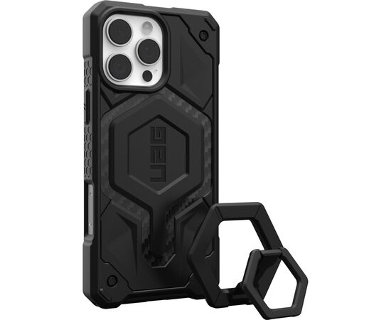Чехол для мобильного телефона UAG iPhone 16 Pro Max, Monarch Pro Magsafe Carbon Fiber/Black Stand (1144571BV01), изображение 2
