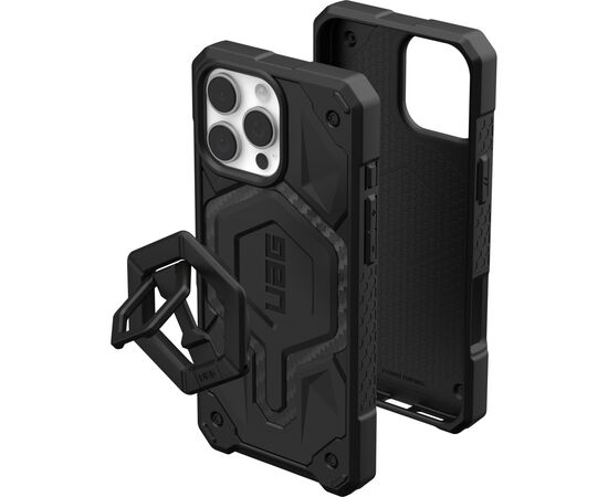 Чехол для мобильного телефона UAG iPhone 16 Pro Max, Monarch Pro Magsafe Carbon Fiber/Black Stand (1144571BV01), изображение 6