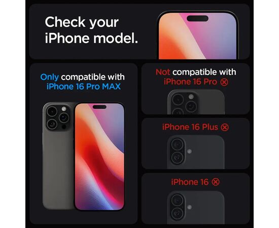 Стекло защитное Spigen iPhone 16 Pro Max Glas tR SLIM HD (1 Pack) (AGL07916), изображение 2 Стекло защитное Spigen iPhone 16 Pro Max Glas tR SLIM HD (1 Pack) (AGL07916), изображение 2
