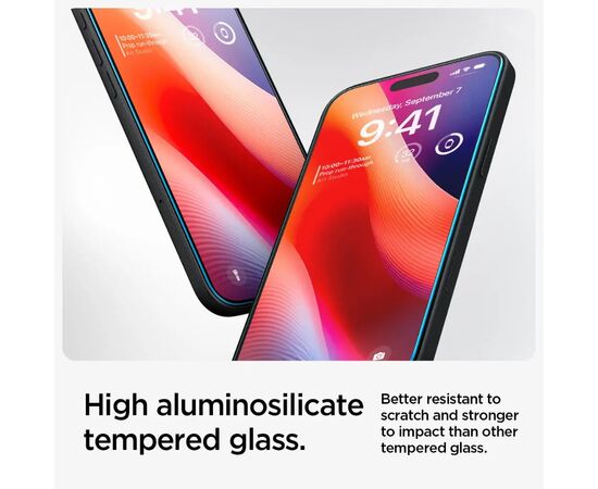 Стекло защитное Spigen iPhone 16/15 Glas tR SLIM HD (1 Pack) (AGL06910), изображение 3