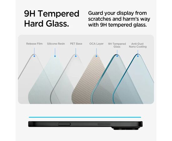 Стекло защитное Spigen iPhone 16/15 Glas tR SLIM HD (1 Pack) (AGL06910), изображение 4