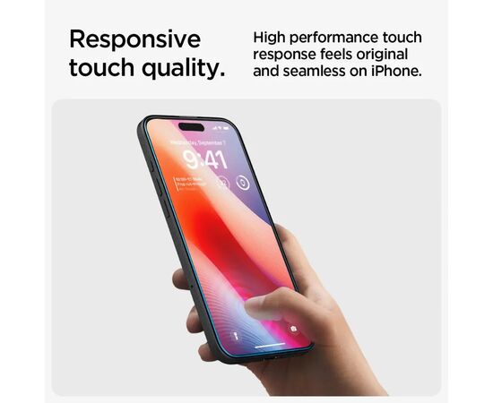 Стекло защитное Spigen iPhone 16/15 Glas tR SLIM HD (1 Pack) (AGL06910), изображение 6