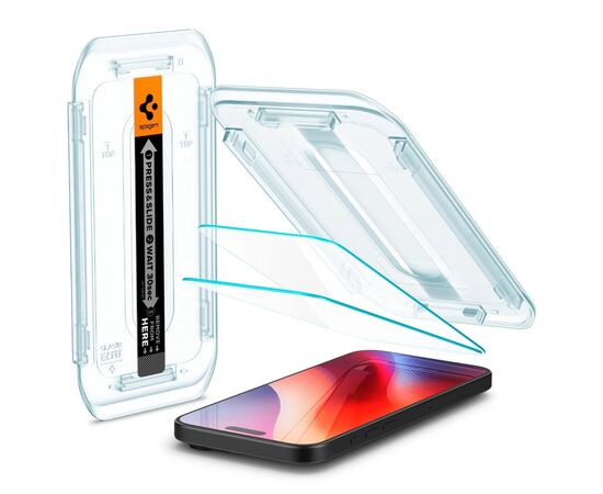 Стекло защитное Spigen iPhone 16 Pro Max Glas.tR EZ Fit (2 Pack) (AGL07907)