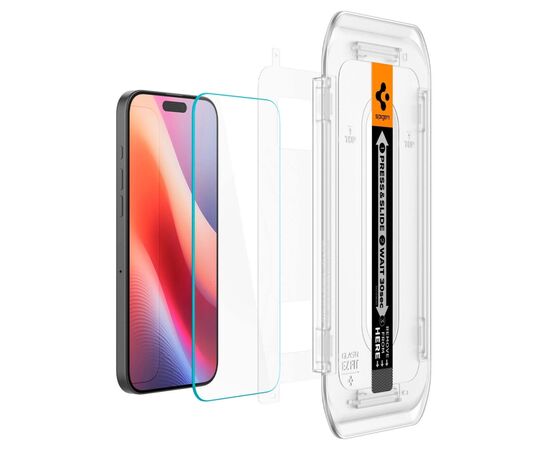 Стекло защитное Spigen iPhone 16 Pro Glas.tR EZ Fit (2 Pack) (AGL07928), изображение 4 Стекло защитное Spigen iPhone 16 Pro Glas.tR EZ Fit (2 Pack) (AGL07928), изображение 4