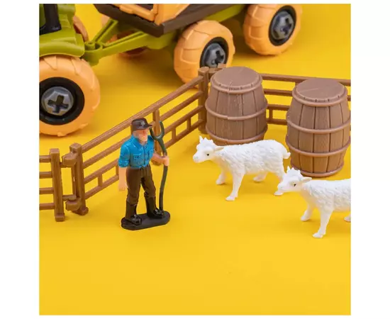 Ігровий набір Otamanko Веселий хутір (трактор із причепом, фермер із вівцями та курми) (8807), зображення 2