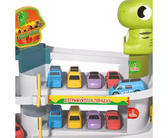 Игровой набор ZIPP Toys Dino паркинг электрический, 6 машинок (3311A), изображение 3