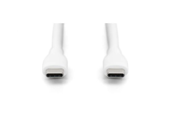 Дата кабель USB-C to USB-C 1.0m USB 2.0 60W silicone white Digitus (AK-300341-010-W), изображение 2 Дата кабель USB-C to USB-C 1.0m USB 2.0 60W silicone white Digitus (AK-300341-010-W), изображение 2