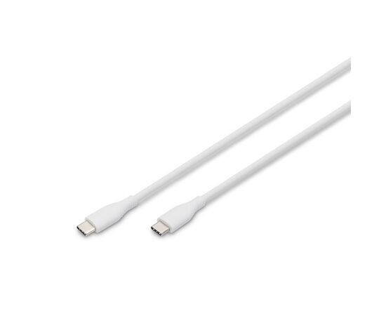 Дата кабель USB-C to USB-C 1.0m USB 2.0 60W silicone white Digitus (AK-300341-010-W)