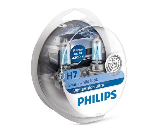 Автолампа Philips H7 WhiteVision Ultra +60% 2шт (12972WVUSM), изображение 4 Автолампа Philips H7 WhiteVision Ultra +60% 2шт (12972WVUSM), изображение 4