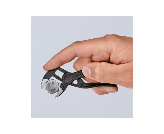 Клещи KNIPEX COBRA XS переставні з фіксатором, 28 мм (1"), под ключ 24 мм, L-100 мм, Cr-V (87 00 100), изображение 3 Клещи KNIPEX COBRA XS переставні з фіксатором, 28 мм (1"), под ключ 24 мм, L-100 мм, Cr-V (87 00 100), изображение 3