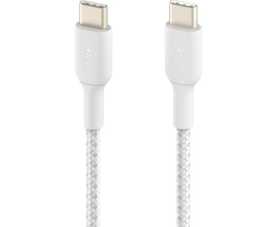 Дата кабель USB-C to USB-C 2.0m 60W White Belkin (CAB004BT2MWH), изображение 3 Дата кабель USB-C to USB-C 2.0m 60W White Belkin (CAB004BT2MWH), изображение 3