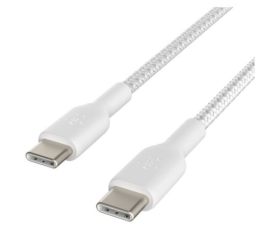 Дата кабель USB-C to USB-C 2.0m 60W White Belkin (CAB004BT2MWH), изображение 5 Дата кабель USB-C to USB-C 2.0m 60W White Belkin (CAB004BT2MWH), изображение 5