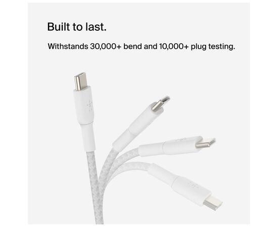 Дата кабель USB-C to USB-C 2.0m 60W White Belkin (CAB004BT2MWH), изображение 8 Дата кабель USB-C to USB-C 2.0m 60W White Belkin (CAB004BT2MWH), изображение 8