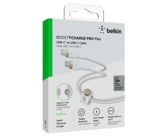Дата кабель USB-C to USB-C 2.0m 60W White Belkin (CAB011BT2MWH), изображение 12 Дата кабель USB-C to USB-C 2.0m 60W White Belkin (CAB011BT2MWH), изображение 12