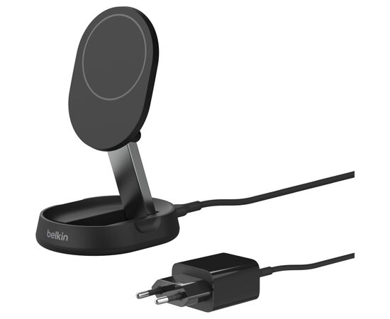 Зарядное устройство Belkin 15W Magnetic Stand Qi2 20W adapter USB-C black (WIA008VFBK), изображение 9 Зарядное устройство Belkin 15W Magnetic Stand Qi2 20W adapter USB-C black (WIA008VFBK), изображение 9