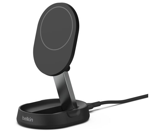 Зарядное устройство Belkin 15W Magnetic Stand Qi2 20W adapter USB-C black (WIA008VFBK)