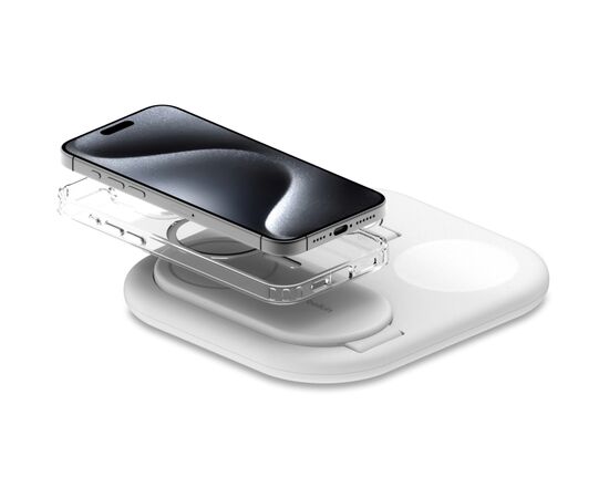 Зарядное устройство Belkin 3in1 Magnetic Foldable iPhone/Watch/AirPods Qi2 15W white (WIZ029VFWH), изображение 10 Зарядное устройство Belkin 3in1 Magnetic Foldable iPhone/Watch/AirPods Qi2 15W white (WIZ029VFWH), изображение 10