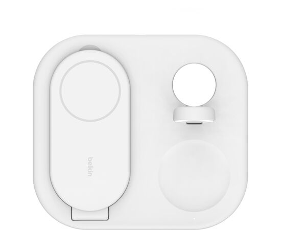 Зарядное устройство Belkin 3in1 Magnetic Foldable iPhone/Watch/AirPods Qi2 15W white (WIZ029VFWH), изображение 2 Зарядное устройство Belkin 3in1 Magnetic Foldable iPhone/Watch/AirPods Qi2 15W white (WIZ029VFWH), изображение 2