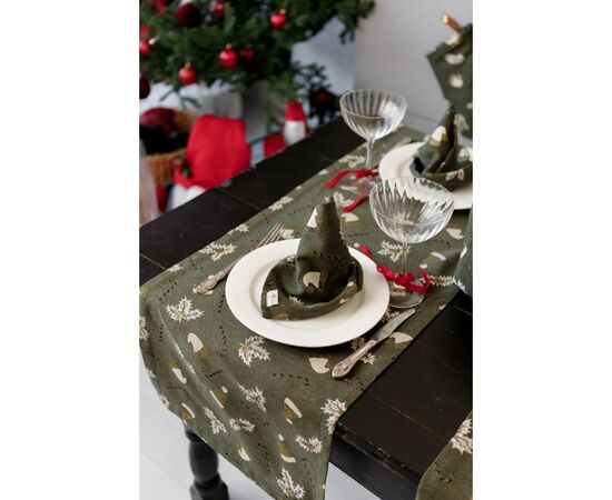 Дорожка на стол Прованс Шапочки на зеленом 40х140 см (036820), изображение 2 Дорожка на стол Прованс Шапочки на зеленом 40х140 см (036820), изображение 2