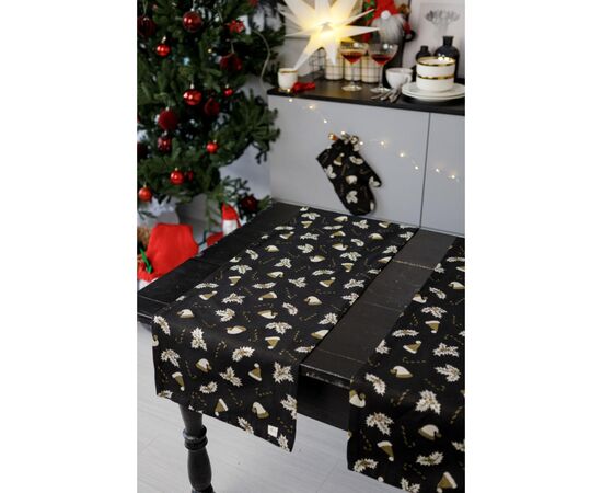 Дорожка на стол Прованс Шапочки на черном 40х140 см (036444), изображение 5