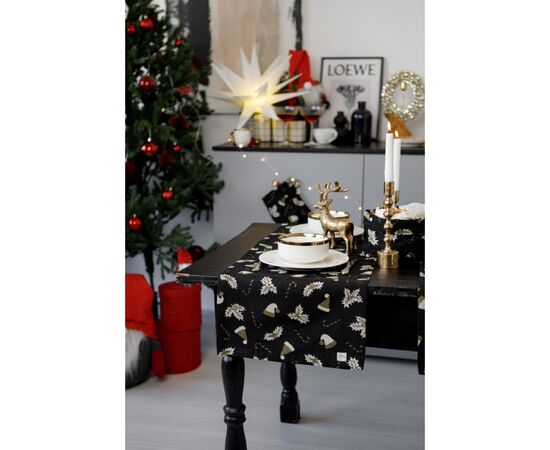 Дорожка на стол Прованс Шапочки на черном 40х140 см (036444), изображение 7
