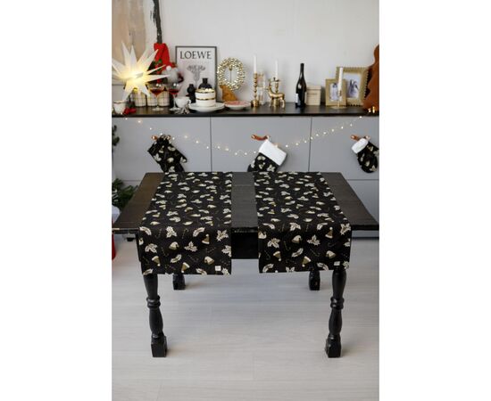 Дорожка на стол Прованс Шапочки на черном 40х140 см (036444), изображение 9