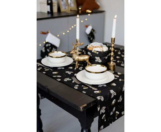 Дорожка на стол Прованс Шапочки на черном 40х180 см (036446), изображение 3 Дорожка на стол Прованс Шапочки на черном 40х180 см (036446), изображение 3