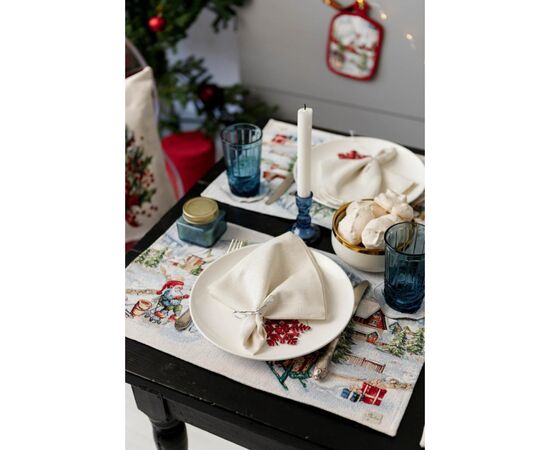 Дорожка на стол Прованс гобеленовая с велюром Снежная зима 35х100 см (036438), изображение 6 Дорожка на стол Прованс гобеленовая с велюром Снежная зима 35х100 см (036438), изображение 6