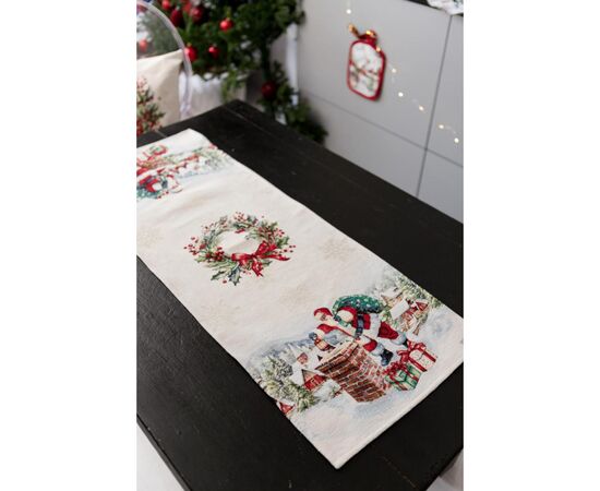 Дорожка на стол Прованс гобеленовая с велюром Снежная зима 40х140 см (036431), изображение 2 Дорожка на стол Прованс гобеленовая с велюром Снежная зима 40х140 см (036431), изображение 2