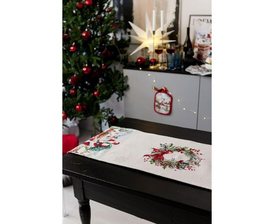 Дорожка на стол Прованс гобеленовая с велюром Снежная зима 40х140 см (036431), изображение 3 Дорожка на стол Прованс гобеленовая с велюром Снежная зима 40х140 см (036431), изображение 3
