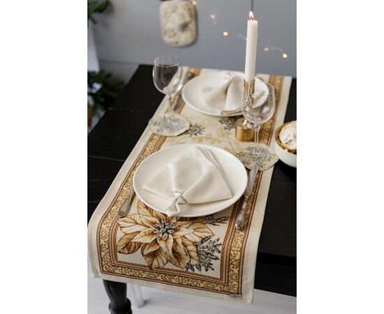 Дорожка на стол Прованс гобеленовая Золотой праздник 35х100 см (036309), изображение 2 Дорожка на стол Прованс гобеленовая Золотой праздник 35х100 см (036309), изображение 2