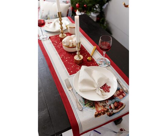 Дорожка на стол Прованс гобеленовая Рождественский костер 35х100 см (036899), изображение 2 Дорожка на стол Прованс гобеленовая Рождественский костер 35х100 см (036899), изображение 2