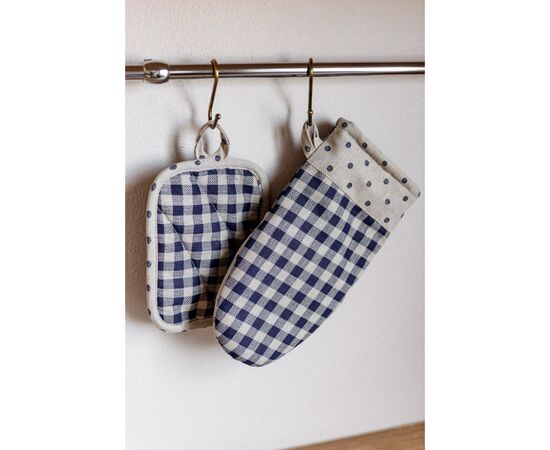 Кухонная прихватка Прованс Набор рукавица 29х15 и прихватка 15х20 Синяя клетка Синяя клетка (035696), изображение 3 Кухонная прихватка Прованс Набор рукавица 29х15 и прихватка 15х20 Синяя клетка Синяя клетка (035696), изображение 3