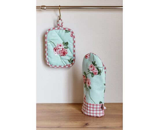 Кухонная прихватка Прованс Набор рукавица 29х15 и прихватка 15х20 Розочки (035694), изображение 5 Кухонная прихватка Прованс Набор рукавица 29х15 и прихватка 15х20 Розочки (035694), изображение 5