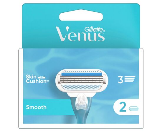 Сменные кассеты Gillette Venus Smooth 2 шт. (7702018490943/7702018495078), изображение 2 Сменные кассеты Gillette Venus Smooth 2 шт. (7702018490943/7702018495078), изображение 2