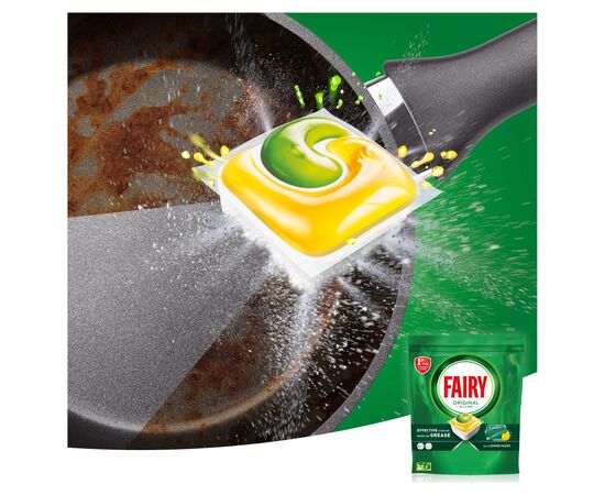 Таблетки для посудомоечных машин Fairy Original All in One Lemon 27 шт. (8006540726891), изображение 4 Таблетки для посудомоечных машин Fairy Original All in One Lemon 27 шт. (8006540726891), изображение 4