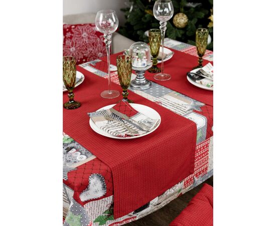 Доріжка на стіл Прованс Merry Christmas червона 40x140 см (031478), зображення 2 Доріжка на стіл Прованс Merry Christmas червона 40x140 см (031478), зображення 2