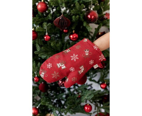Кухонная прихватка Прованс Рукавица Колокольчики на красном (036846), изображение 2