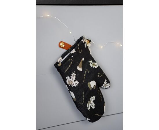 Кухонная прихватка Прованс Варежка Шапочки на черном (036450), изображение 2 Кухонная прихватка Прованс Варежка Шапочки на черном (036450), изображение 2