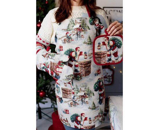 Кухонная прихватка Прованс Рукавица гобеленовая с велюром Снежная зима 32х16 см (037841), изображение 3 Кухонная прихватка Прованс Рукавица гобеленовая с велюром Снежная зима 32х16 см (037841), изображение 3