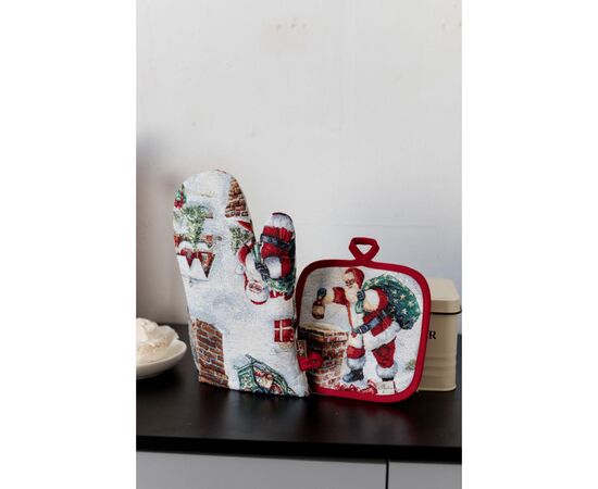 Кухонная прихватка Прованс Рукавица гобеленовая с велюром Снежная зима 32х16 см (037841), изображение 4 Кухонная прихватка Прованс Рукавица гобеленовая с велюром Снежная зима 32х16 см (037841), изображение 4