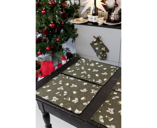 Серветка на стіл Прованс Шапочки на зеленому 35х45 см (036838), зображення 2 Серветка на стіл Прованс Шапочки на зеленому 35х45 см (036838), зображення 2