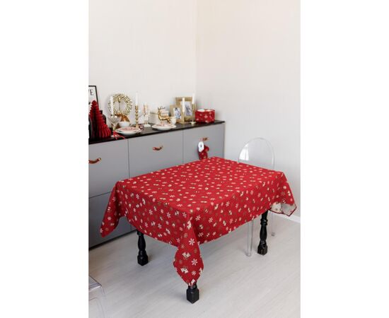 Скатерть Прованс Колокольчики на красном 136х136 см (036856), изображение 5