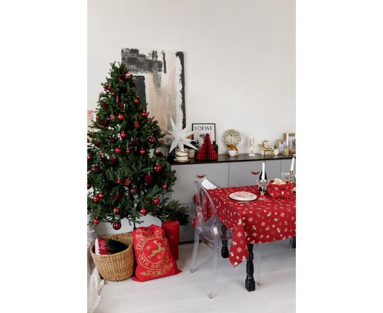 Скатерть Прованс Колокольчики на красном 136х136 см (036856), изображение 7